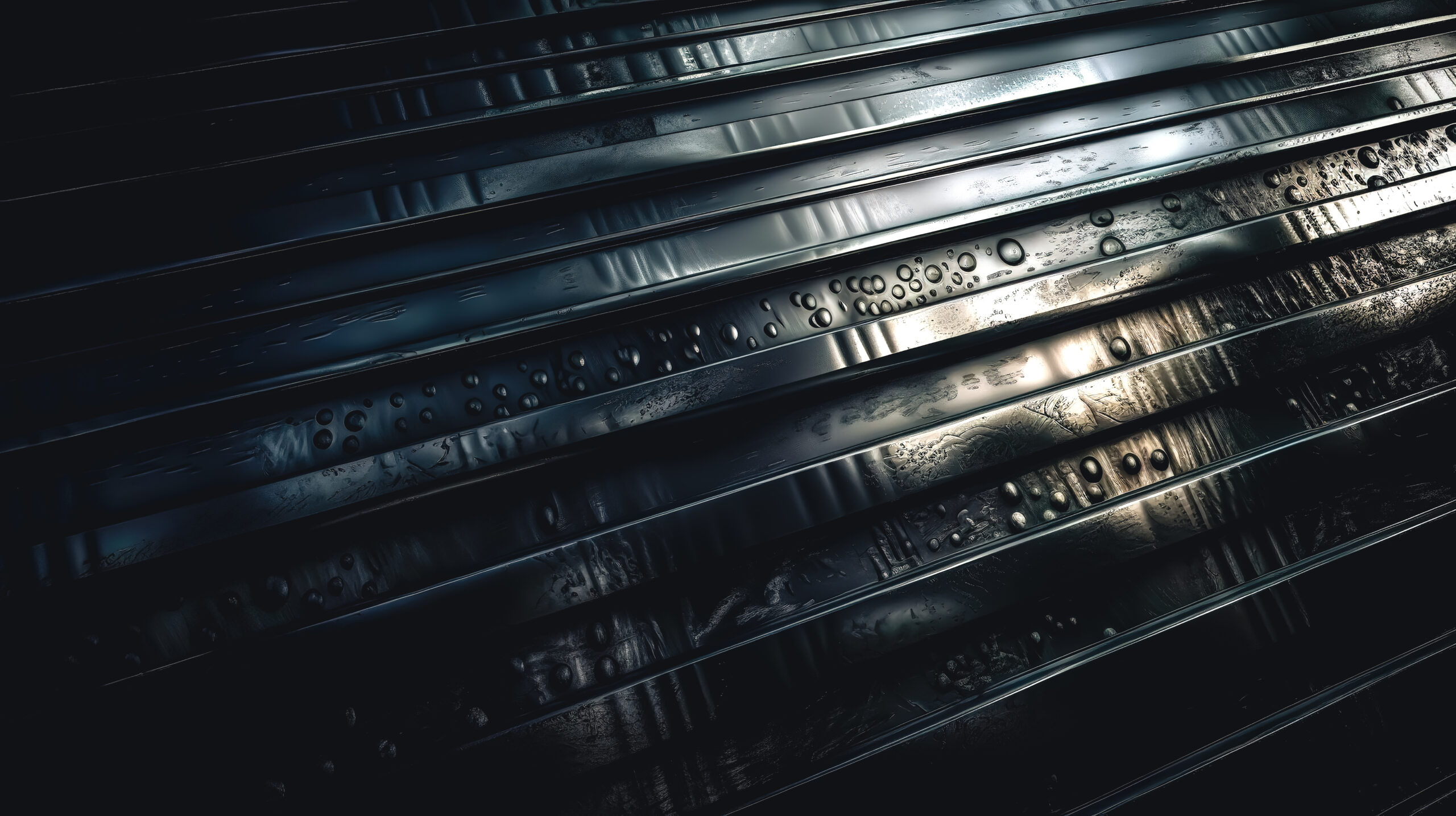 Abstract metal background, light falls on the metal, generative AI.